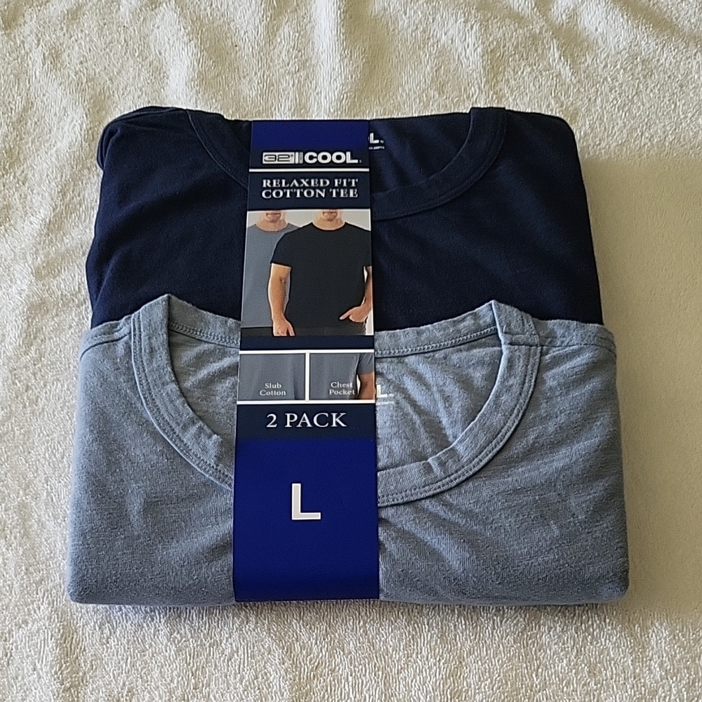 32 Cool Men Relaxed Fit Cotton Tee 2 Pack